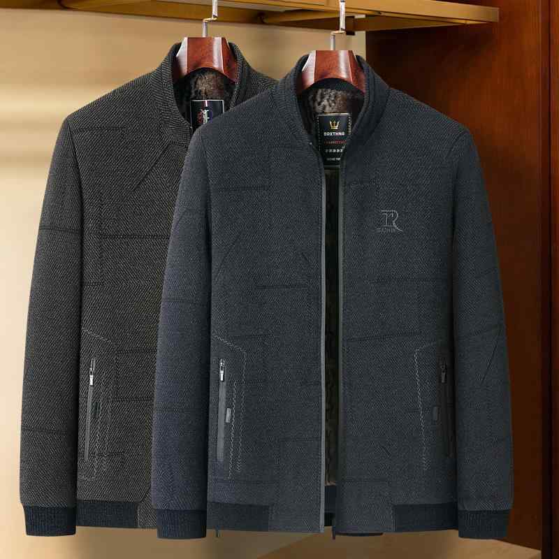 秋冬 コーデ メンズ 服 シンプル ファッション オシャレ 大人 かっこいい 大きいサイズ ストリート 紳士服 シェニール スタンドカラー コート