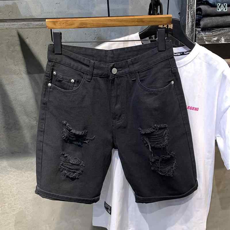 秋冬 コーデ メンズ 服 シンプル ファッション オシャレ 大人 かっこいい 大きいサイズ ストリート 紳士服 デニムパンツ 薄手 ミディアム パンツ カジュアル 五分丈 ストレッチ 快適 ズボン