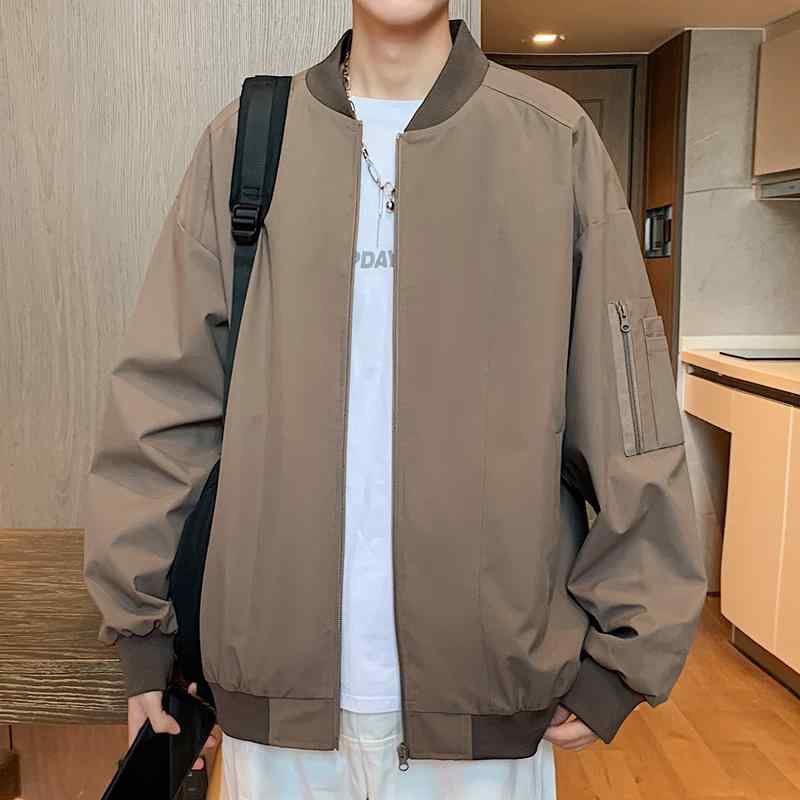 秋冬 コーデ メンズ 服 シンプル ファッション オシャレ 大人 かっこいい 大きいサイズ ストリート 紳士服 カジュアル ジャケット アウター アメリカン ブラウン フライト 防水