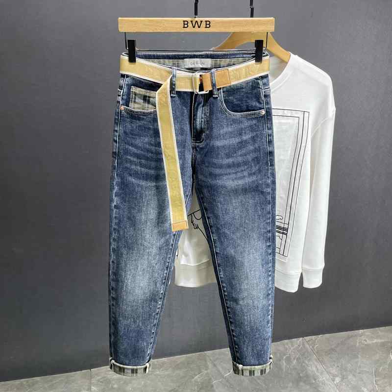 秋冬 コーデ メンズ 服 シンプル ファッション オシャレ 大人 かっこいい 大きいサイズ ストリート 紳士服 レトロ ハイエンド アメリカン ジーンズ スリムフィット パンツ ストリート ウォッシュ パンツ