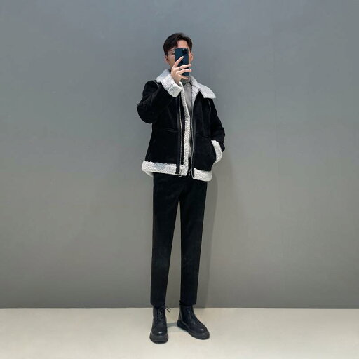 秋冬 コーデ メンズ 服 シンプル ファッション オシャレ 大人 かっこいい 大きいサイズ ストリート 紳士服 ラム ダウン ジャケット アウター PU エコ レザー ジャケット アウター ライダー トップス 秋冬 コーデ メンズ 服 シンプル ファッション オシャレ 大人 かっこいい 大きいサイズ ストリート 紳士服 ラム ダウン ジャケット アウター PU エコ レザー ジャケット アウター ライダー トップス
