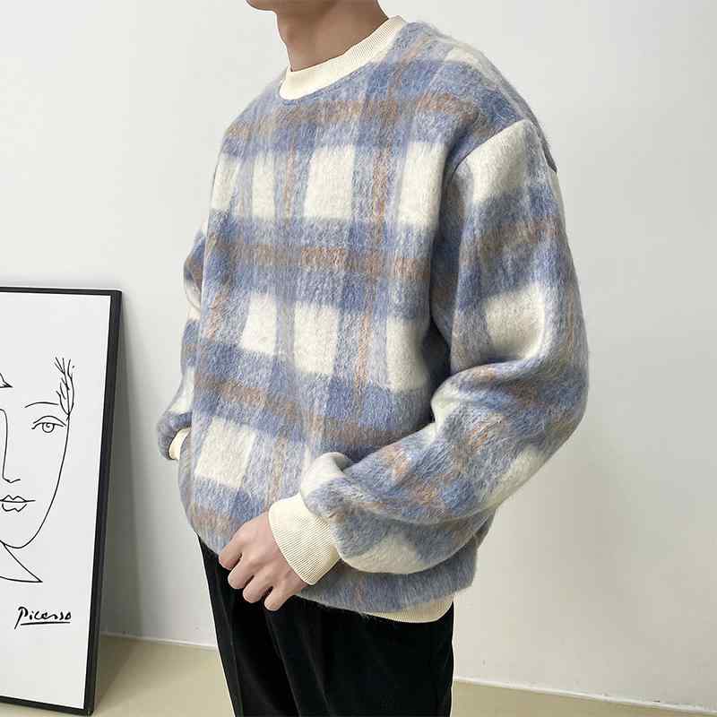 秋冬 コーデ メンズ 服 シンプル ファッション オシャレ 大人 かっこいい 大きいサイズ ストリート 紳士服 セーター ニット シャツ