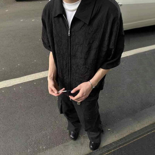 秋冬 コーデ メンズ 服 シンプル ファッション オシャレ 大人 かっこいい 大きいサイズ ストリート 紳士服 フィット プリーツ シャツ ジャケット アウター 半袖 カジュアル ハイエンド 秋冬 コーデ メンズ 服 シンプル ファッション オシャレ 大人 かっこいい 大きいサイズ ストリート 紳士服 フィット プリーツ シャツ ジャケット アウター 半袖 カジュアル ハイエンド