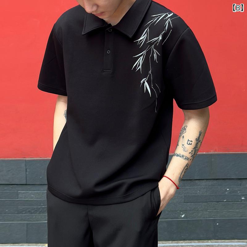 秋冬 コーデ メンズ 服 シンプル ファッション オシャレ 大人 かっこいい 大きいサイズ ストリート 紳士服 ヘビー ポロシャツ 半袖 T シャツ カジュアル