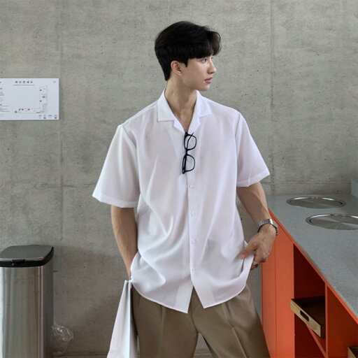 秋冬 コーデ メンズ 服 シンプル ファッション オシャレ 大人 かっこいい 大きいサイズ ストリート 紳士服 ハイエンド キューバ カラー 半袖 シャツ ゆったり カジュアル ホワイト 秋冬 コーデ メンズ 服 シンプル ファッション オシャレ 大人 かっこいい 大きいサイズ ストリート 紳士服 ハイエンド キューバ カラー 半袖 シャツ ゆったり カジュアル ホワイト