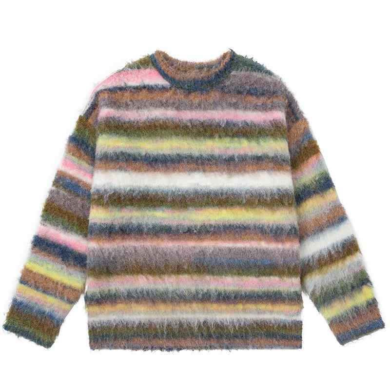 秋冬 コーデ メンズ 服 シンプル ファッション オシャレ 大人 かっこいい 大きいサイズ ストリート 紳士服 レディース レトロ コントラスト ストライプ モ...