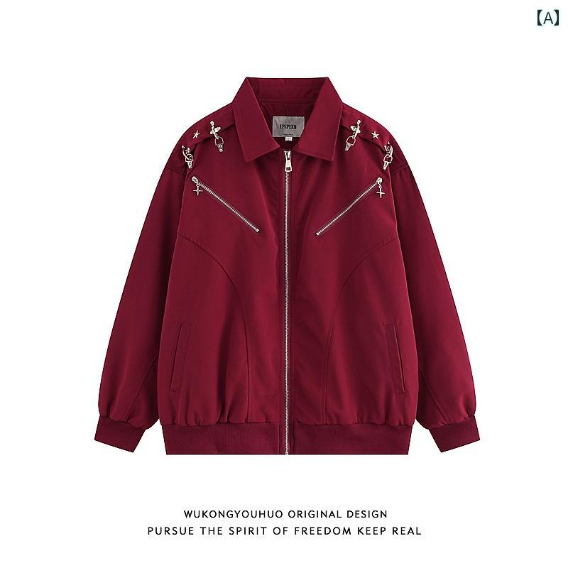 秋冬 コーデ メンズ 服 シンプル ファッション オシャレ 大人 かっこいい 大きいサイズ ストリート 紳士服 メタル バックル ワーク ジャケット アウター アメリカン ストリート パイロット