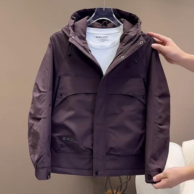 秋冬 コーデ メンズ 服 シンプル ファッション オシャレ 大人 かっこいい 大きいサイズ ストリート 紳士服 ダウン ジャケット アウター 暖かい フード付き アメリカン 防寒 ゆったり