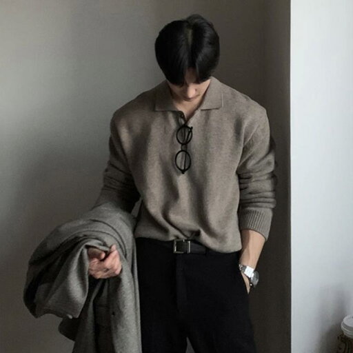秋冬 コーデ メンズ 服 シンプル ファッション オシャレ 大人 かっこいい 大きいサイズ ストリート 紳士服 ハイエンド ポロ カラー セーター ジャケット アウター 秋冬 コーデ メンズ 服 シンプル ファッション オシャレ 大人 かっこいい 大きいサイズ ストリート 紳士服 ハイエンド ポロ カラー セーター ジャケット アウター
