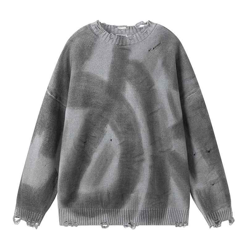 秋冬 コーデ メンズ 服 シンプル ファッション オシャレ 大人 かっこいい 大きいサイズ ストリート 紳士服 アメリカン ストリート グラフィティ ホール セーター レトロ ユニセックス 男女共 ラウンドネック