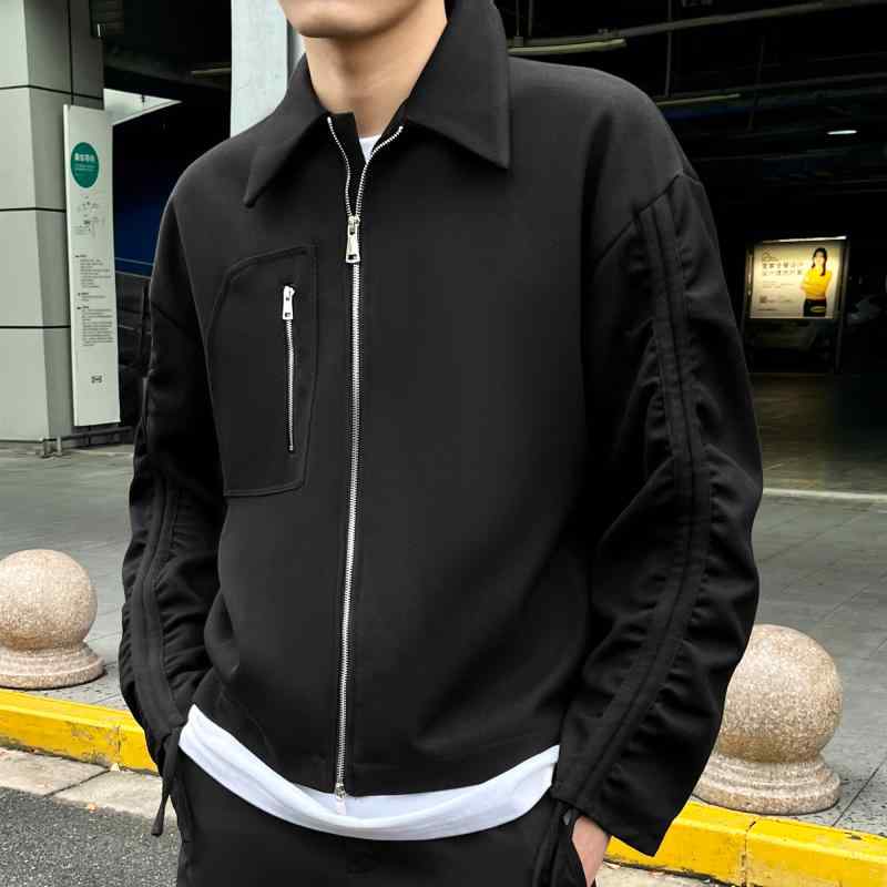 秋冬 コーデ メンズ 服 シンプル ファッション オシャレ 大人 かっこいい 大きいサイズ ストリート 紳士服 ハイエンド ジャケット カジュアル ドローストリング ストリート