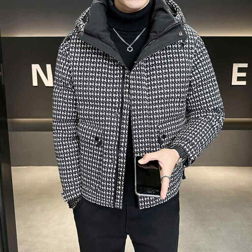 秋冬 コーデ メンズ 服 シンプル ファッション オシャレ 大人 かっこいい 大きいサイズ ストリート 紳士服 チェック柄 ダウン ジャケット 冬 フード付き 厚手 千鳥格子 秋冬 コーデ メンズ 服 シンプル ファッション オシャレ 大人 かっこいい 大きいサイズ ストリート 紳士服 チェック柄 ダウン ジャケット 冬 フード付き 厚手 千鳥格子