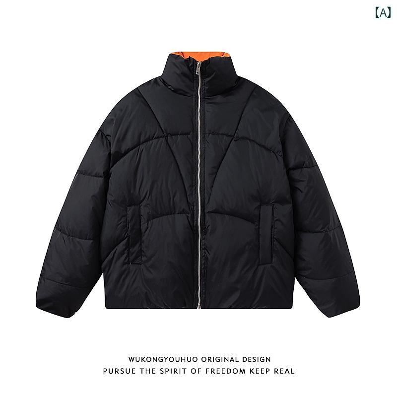 秋冬 コーデ メンズ 服 シンプル ファッション オシャレ 大人 かっこいい 大きいサイズ ストリート 紳士服 レディース ユニセックス アメリカン レトロ 厚手 スタンドカラー コットン コート カップル ウェア ゆったり 冬 暖かい