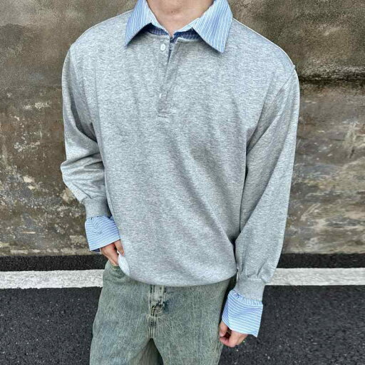 秋冬 コーデ メンズ 服 シンプル ファッション オシャレ 大人 かっこいい 大きいサイズ ストリート 紳士服 韓国スタイル フェイク ツーピース ストライプ ステッチ コントラスト スウェットシャツ 長袖 春 カジュアル ポロシャツ トップス 秋冬 コーデ メンズ 服 シンプル ファッション オシャレ 大人 かっこいい 大きいサイズ ストリート 紳士服 韓国スタイル フェイク ツーピース ストライプ ステッチ コントラスト スウェットシャツ 長袖 春 カジュアル ポロシャツ トップス