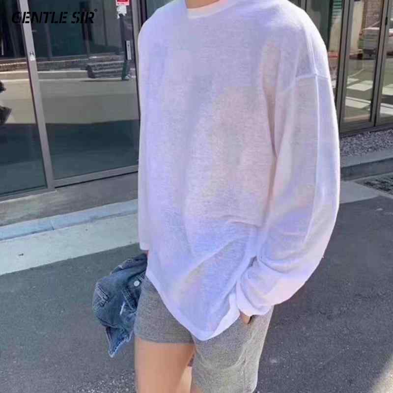 秋冬 コーデ メンズ 服 シンプル ファッション オシャレ 大人 かっこいい 大きいサイズ ストリート 紳士服 T シャツ 長袖 白 薄手 韓国スタイル 日焼け防止