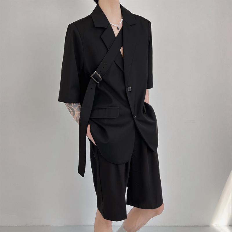 秋冬 コーデ メンズ 服 シンプル ファッション オシャレ 大人 かっこいい 大きいサイズ ストリート 紳士服 半袖 スーツ ジャケット 韓国スタイル 薄手 ハイエンド カジュアル