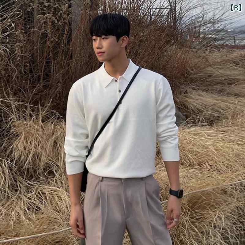 秋冬 コーデ メンズ 服 シンプル ファッション オシャレ 大人 かっこいい 大きいサイズ ストリート 紳士服 ハイエンド ポロ カラー セーター 韓国スタイル カジュアル ソリッドカラー ニット ジャケット