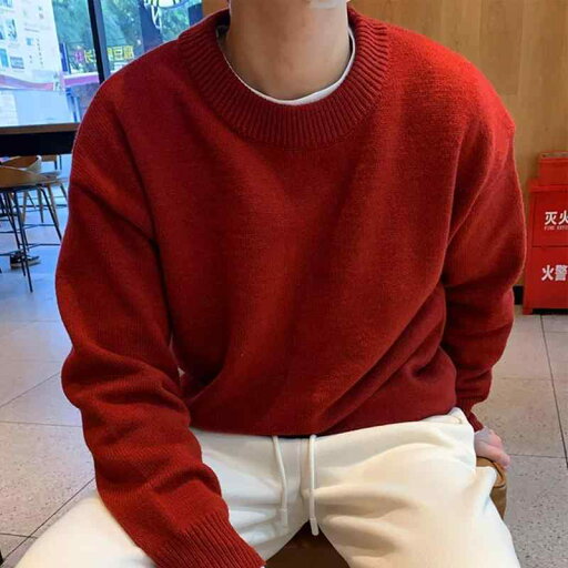 秋冬 コーデ メンズ 服 シンプル ファッション オシャレ 大人 かっこいい 大きいサイズ ストリート 紳士服 辰 赤 セーター 厚手 インナー ラウンドネック プルオーバー ジャケット 秋冬 コーデ メンズ 服 シンプル ファッション オシャレ 大人 かっこいい 大きいサイズ ストリート 紳士服 辰 赤 セーター 厚手 インナー ラウンドネック プルオーバー ジャケット