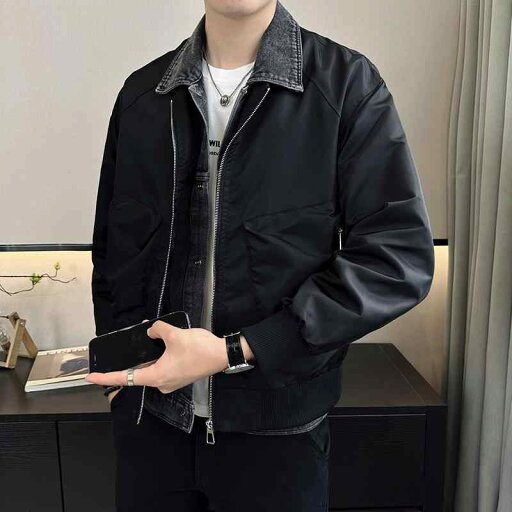 秋冬 コーデ メンズ 服 シンプル ファッション オシャレ 大人 かっこいい 大きいサイズ ストリート 紳士服 フェイク ツーピース ジャケット ハイエンド デニムジャケット 秋冬 コーデ メンズ 服 シンプル ファッション オシャレ 大人 かっこいい 大きいサイズ ストリート 紳士服 フェイク ツーピース ジャケット ハイエンド デニムジャケット