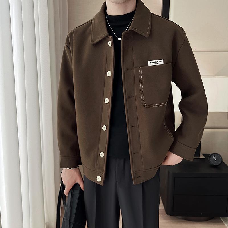 秋冬 コーデ メンズ 服 シンプル ファッション オシャレ 大人 かっこいい 大きいサイズ ストリート 紳士服 ウール ジャケット ゆったり カジュアル トップス