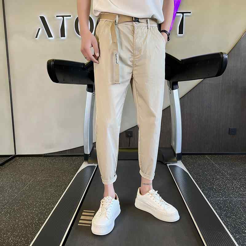 秋冬 コーデ メンズ 服 シンプル ファッション オシャレ 大人 かっこいい 大きいサイズ ストリート 紳士服 カーキ パンツ 細身 ワークウェア カジュアル 快適 九分丈 パンツ