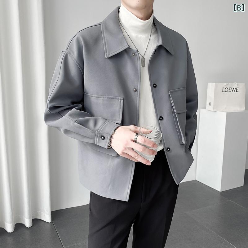 秋冬 コーデ メンズ 服 シンプル ファッション オシャレ 大人 かっこいい 大きいサイズ ストリート 紳士服 ライト ジャケット ゆったり アウター
