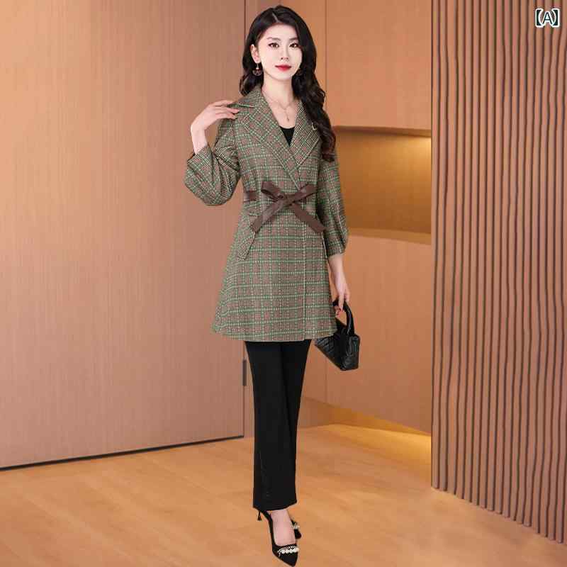 春 コーデ レディース ファッション オシャレ アイテム カワイイ コーデ シンプル きれいめ ナチュラル 上品カジュアル 女性用 婦人服 ハイエンド ジャケット 秋 チェック柄 ウール 冬