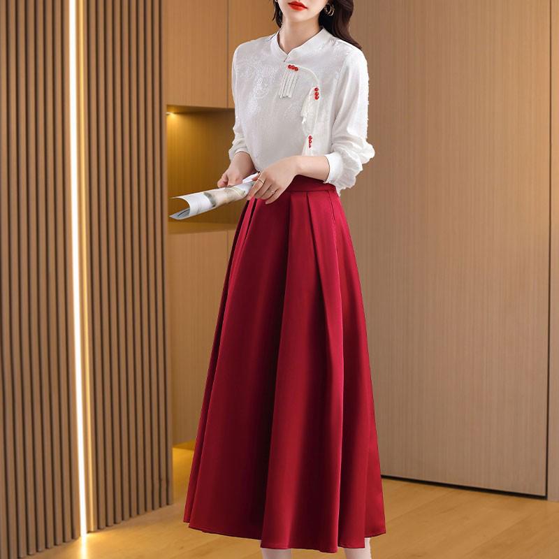 春 コーデ レディース ファッション オシャレ アイテム カワイイ コーデ シンプル きれいめ ナチュラル 上品カジュアル 女性用 婦人服 チャイナ ドレス 長袖 スーツ ツーピース スーツ