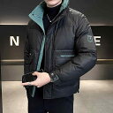 秋冬 コーデ メンズ 服 シンプル ファッション オシャレ 大人 かっこいい 大きいサイズ ストリート 紳士服 カラー ブロック ダウン ジャケット 冬 ハイエンド アメリカン スタンドカラー