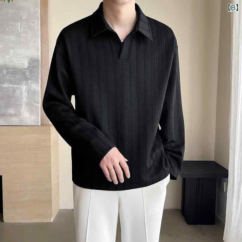 秋冬 コーデ メンズ 服 シンプル ファッション オシャレ 大人 かっこいい 大きいサイズ ストリート 紳士服 トレーナー ゆったり ワイド カジュアル ライト ハイエンド 長袖 T シャツ ポロシャツ