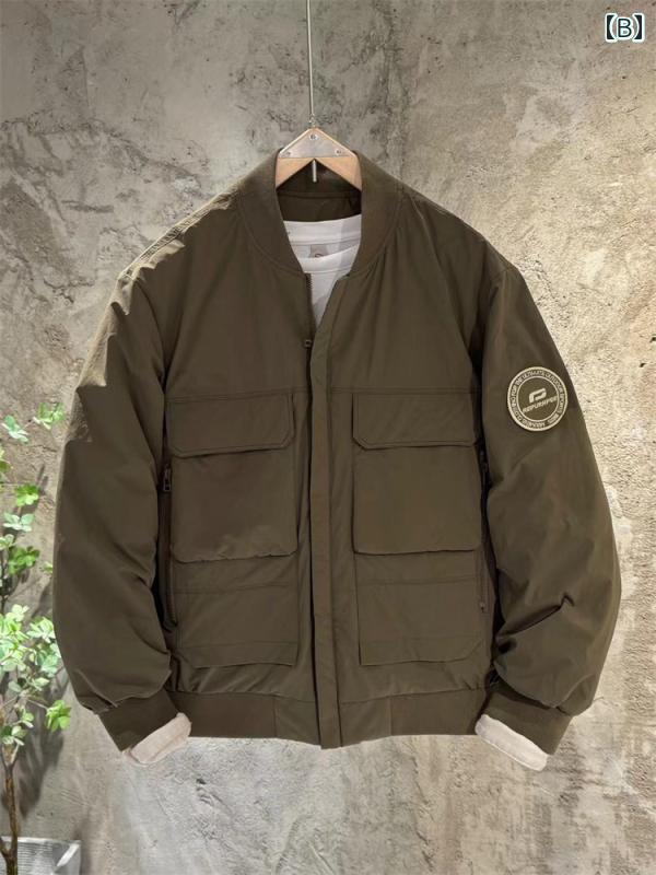 秋冬 コーデ メンズ 服 シンプル ファッション オシャレ 大人 かっこいい 大きいサイズ ストリート 紳士服 冬 スタンドカラー ダウン ジャケット アメリカン ワーク ジャケット 無地 暖かい ホワイトダックダウン