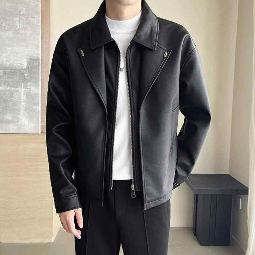 秋冬 コーデ メンズ 服 シンプル ファッション オシャレ 大人 かっこいい 大きいサイズ ストリート 紳士服 PU エコ レザー ジャケット フェイク ツーピース ハイエンド ライト トップス 秋冬 コーデ メンズ 服 シンプル ファッション オシャレ 大人 かっこいい 大きいサイズ ストリート 紳士服 PU エコ レザー ジャケット フェイク ツーピース ハイエンド ライト トップス
