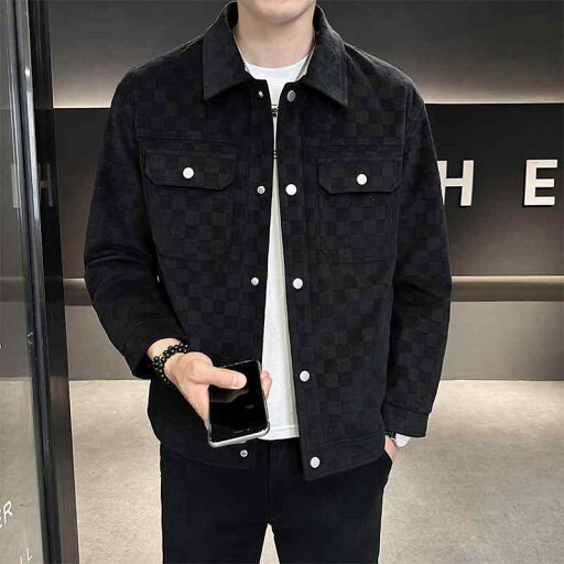 秋冬 コーデ メンズ 服 シンプル ファッション オシャレ 大人 かっこいい 大きいサイズ ストリート 紳士服 スエード チェック柄 ジャケット 服 カジュアル トップス 秋冬 コーデ メンズ 服 シンプル ファッション オシャレ 大人 かっこいい 大きいサイズ ストリート 紳士服 スエード チェック柄 ジャケット 服 カジュアル トップス
