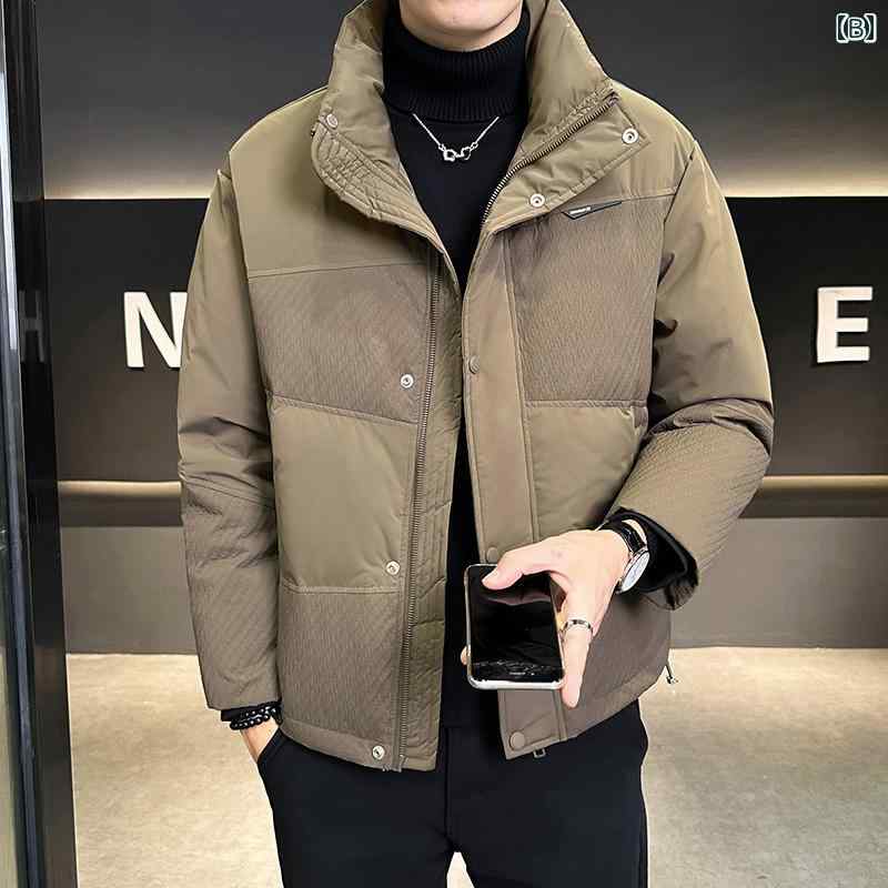 秋冬 コーデ メンズ 服 シンプル ファッション オシャレ 大人 かっこいい 大きいサイズ ストリート 紳士服 ハイエンド スタンドカラー ダウン ジャケット ウィンター ジャケット コート 暖かい トップス
