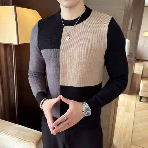春 コーデ メンズ 服 シンプル ファッション オシャレ 大人 かっこいい 大きいサイズ ストリート 紳士服 ハイエンド ラウンドネック カラー ブロック セーター 長袖 スリムフィット 厚手 インナー ニット レイヤリング シャツ 春 コーデ メンズ 服 シンプル ファッション オシャレ 大人 かっこいい 大きいサイズ ストリート 紳士服 ハイエンド ラウンドネック カラー ブロック セーター 長袖 スリムフィット 厚手 インナー ニット レイヤリング シャツ