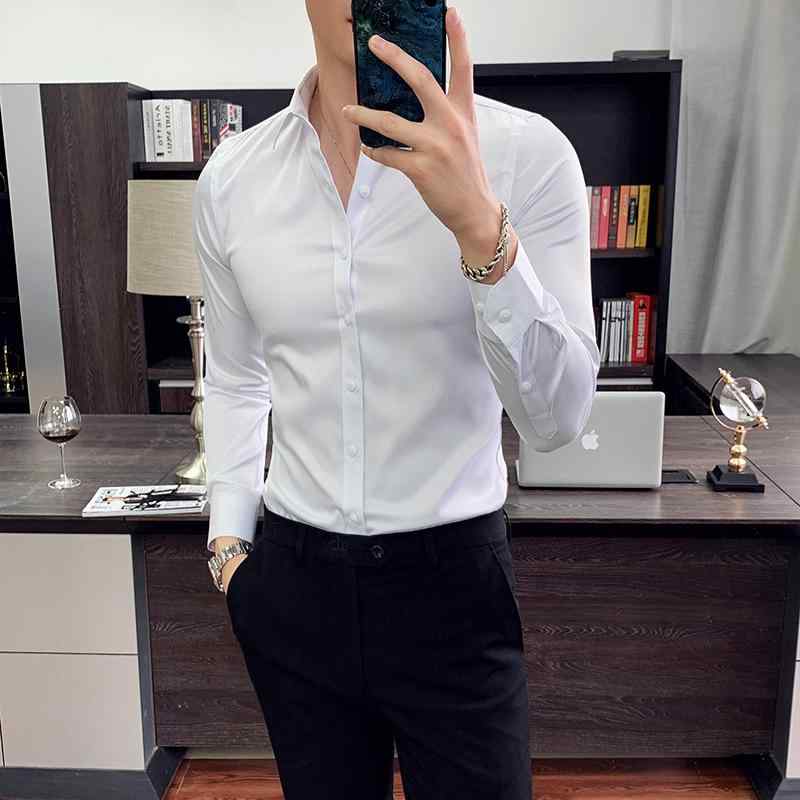 春 コーデ メンズ 服 シンプル ファッション オシャレ 大人 かっこいい 大きいサイズ ストリート 紳士服 シャツ 長袖 韓国スタイル ビジネス フォーマル 白 半袖 カジュアル