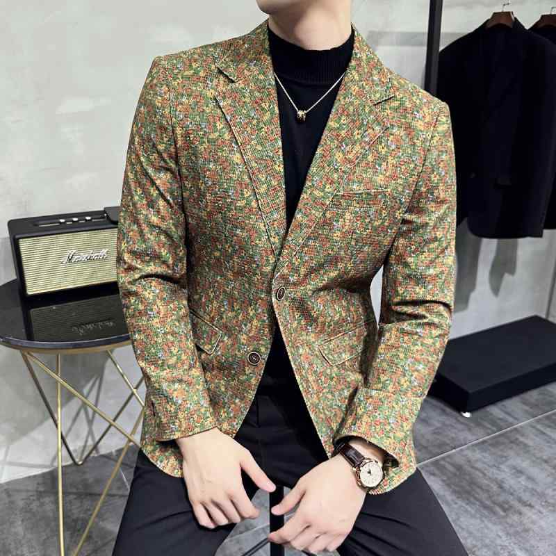 春 コーデ メンズ 服 シンプル ファッション オシャレ 大人 かっこいい 大きいサイズ ストリート 紳士服 カラフル スーツ ジャケット 厚手 ハイエンド スリム トップス