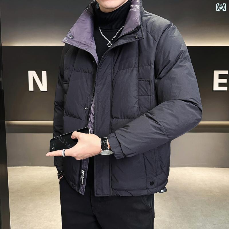 春 コーデ メンズ 服 シンプル ファッション オシャレ 大人 かっこいい 大きいサイズ ストリート 紳士服 ダウン ジャケット 冬 ハイエンド カラー カジュアル 暖かい 厚手