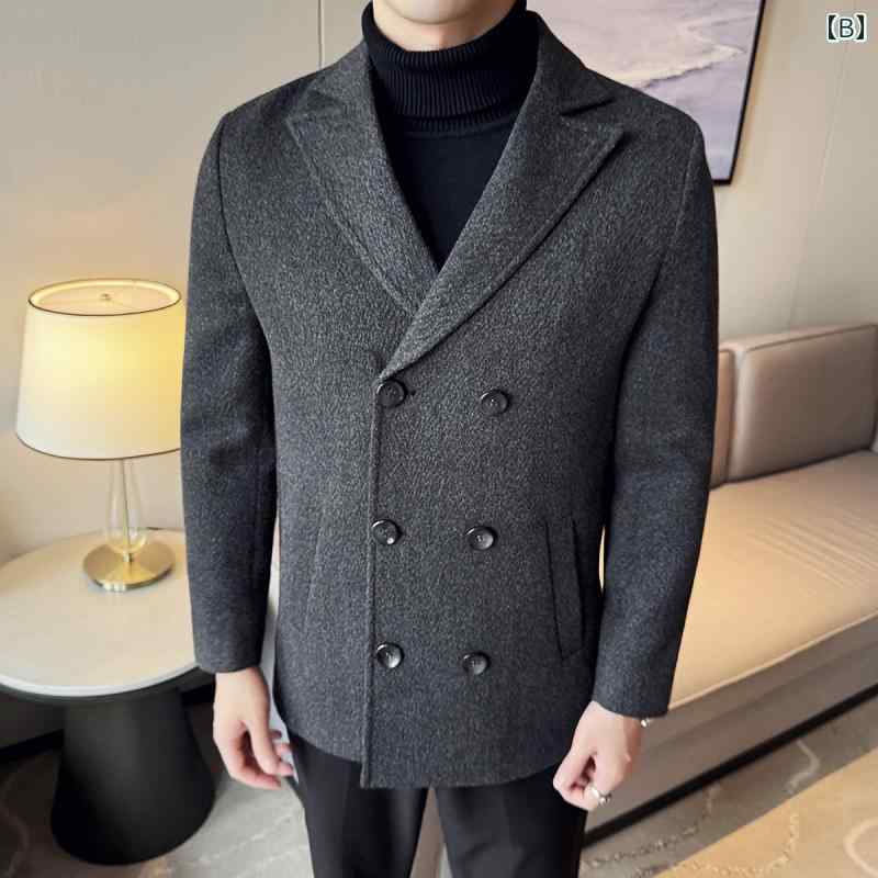 春 コーデ メンズ 服 シンプル ファッション オシャレ 大人 かっこいい 大きいサイズ ストリート 紳士服 ウール ダブルブレスト スーツ 襟 コート キルティング 厚手 アウター ジャケット