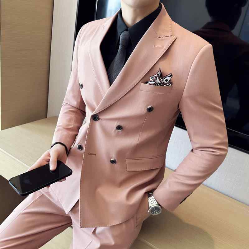 春 コーデ メンズ 服 シンプル ファッション オシャレ 大人 かっこいい 大きいサイズ ストリート 紳士服 ハイエンド ダブル スーツ 韓国スタイル スリム カジュアル 快適 ビジネス フォーマル