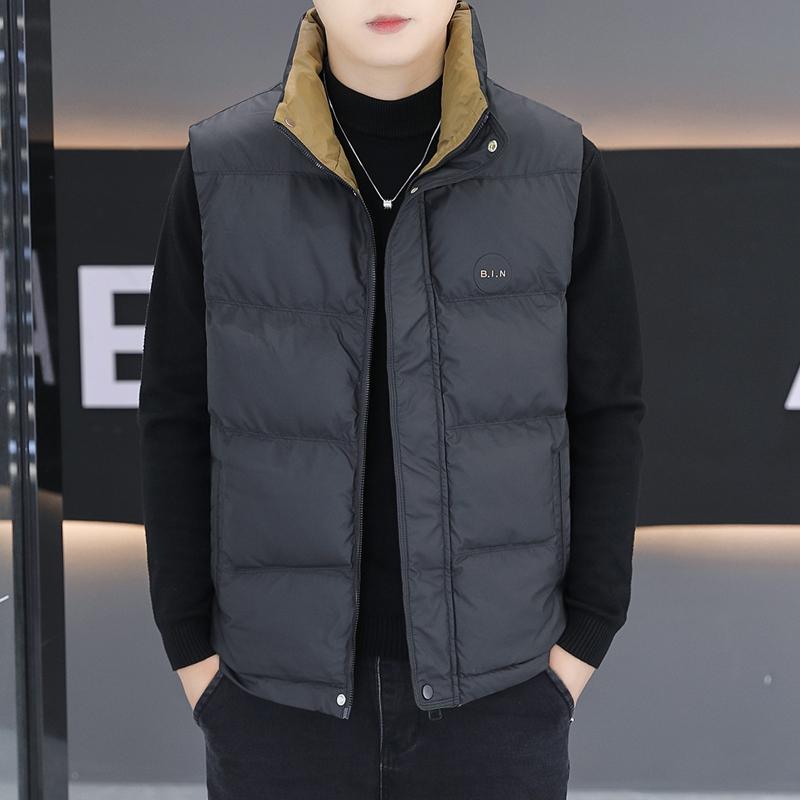 春 コーデ メンズ 服 シンプル ファッション オシャレ 大人 かっこいい 大きいサイズ ストリート 紳士服 ダウン ベスト 冬 ハイエンド アウター ウェア 暖かい