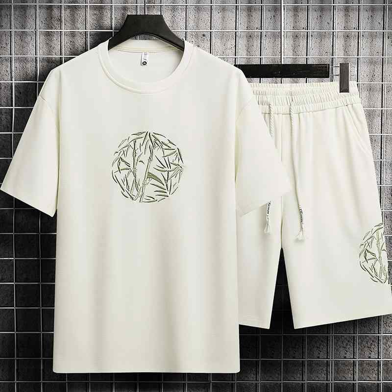 春 コーデ メンズ 服 シンプル ファッション オシャレ 大人 かっこいい 大きいサイズ ストリート 紳士服 半袖 パンツ スーツ 韓国スタイル エスニック(4.0)