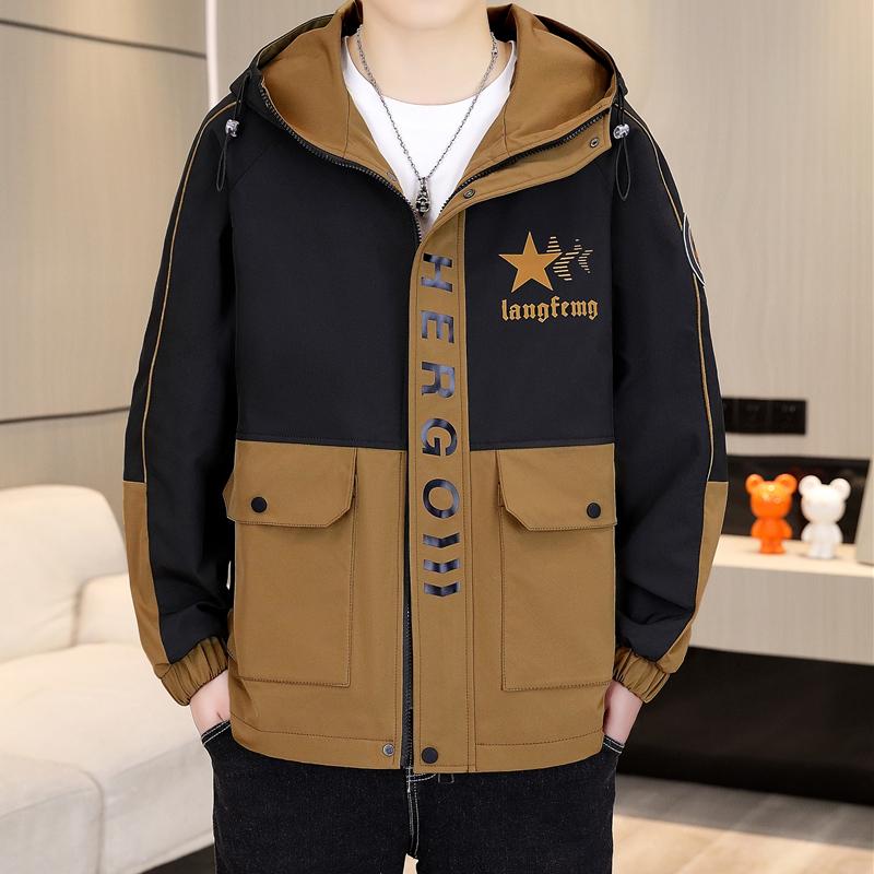 春 コーデ メンズ 服 シンプル ファッション オシャレ 大人 かっこいい 大きいサイズ ストリート 紳士服 ジャケット フード付き ワーク ジャケット カジュアル ハイエンド 薄型 トップス