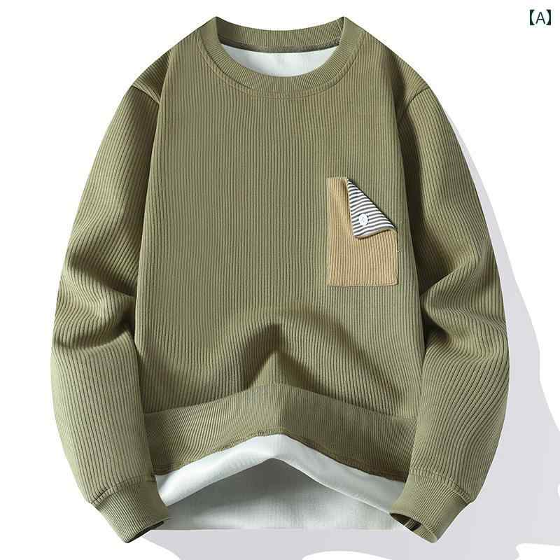 春 コーデ メンズ 服 シンプル ファッション オシャレ 大人 かっこいい 大きいサイズ ストリート 紳士服 スウェットシャツ カジュアル シャツ 長袖 T 服