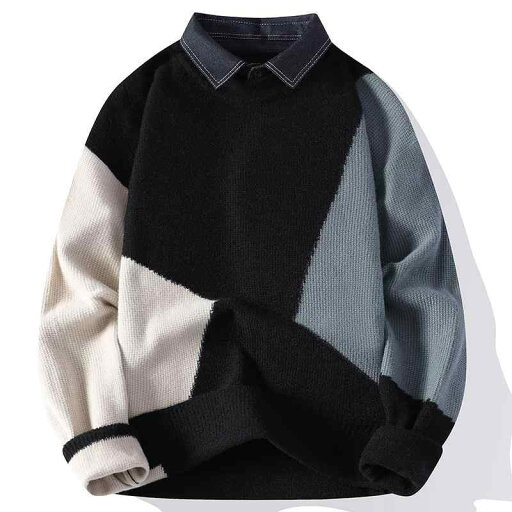 春 コーデ メンズ 服 シンプル ファッション オシャレ 大人 かっこいい 大きいサイズ ストリート 紳士服 カジュアル シャツ 襟 セーター 韓国スタイル スリム フェイク ツーピース 春 コーデ メンズ 服 シンプル ファッション オシャレ 大人 かっこいい 大きいサイズ ストリート 紳士服 カジュアル シャツ 襟 セーター 韓国スタイル スリム フェイク ツーピース