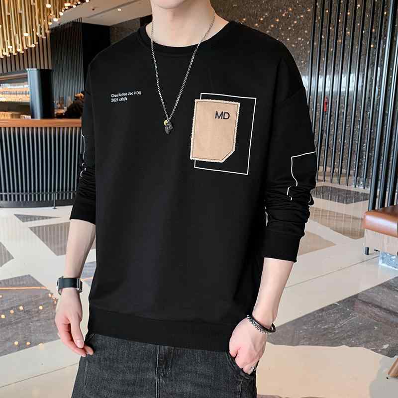 春 コーデ メンズ 服 シンプル ファッション オシャレ 大人 かっこいい 大きいサイズ ストリート 紳士服 スウェットシャツ 薄手 ラウンドネックトップス 長袖 T シャツ