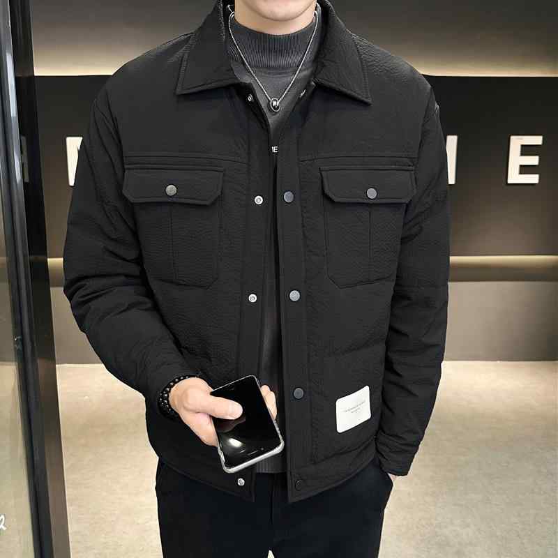 春 コーデ メンズ 服 シンプル ファッション オシャレ 大人 かっこいい 大きいサイズ ストリート 紳士服 ダウン ジャケット 冬 カジュアル シャツ 襟 厚手 暖かい
