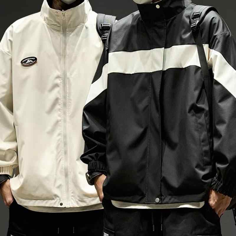 春 コーデ メンズ 服 シンプル ファッション オシャレ 大人 かっこいい 大きいサイズ ストリート 紳士服 カジュアル アメリカン ジャケット アウトドア レッド カラー ジグソーパズル 衣装