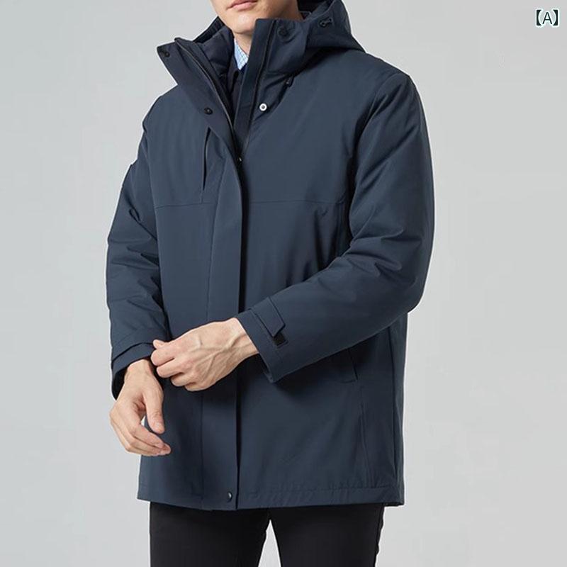 春 コーデ メンズ 服 シンプル ファッション オシャレ 大人 かっこいい 大きいサイズ ストリート 紳士服 冬 ビジネス カジュアル ジャケット フード付き グース ダウン