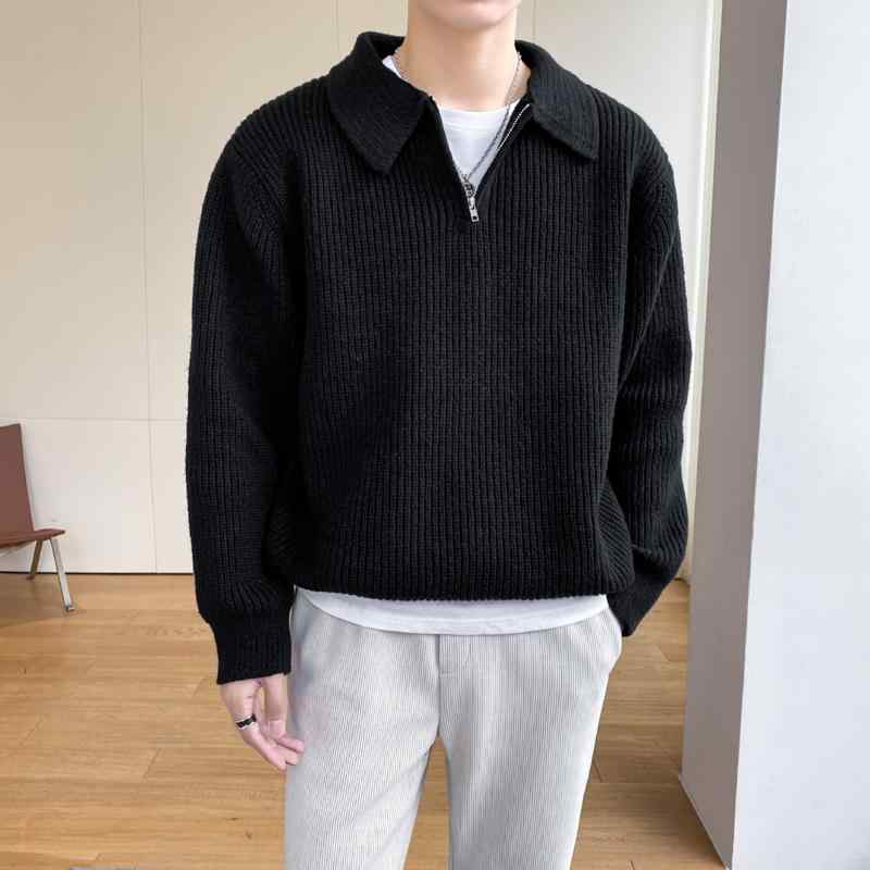 春 コーデ メンズ 用 服 シンプル ファッション オシャレ 大人 かっこいい 大きいサイズ ストリート 紳士服 ソリッドカラー ハーフ ジップセーター レディ...